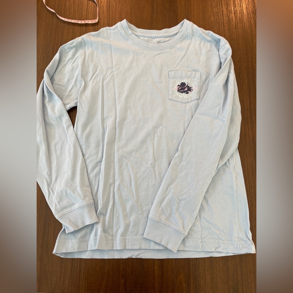 EUC Vineyard Vines Light Blue Long Sleeve Tee